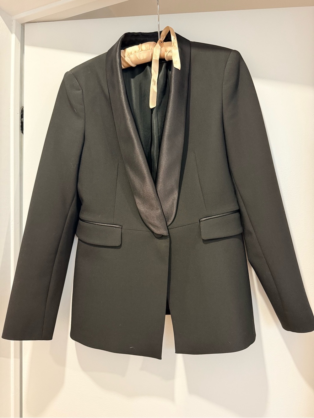 Zara Black Blazer with Satin Shawl Lapel